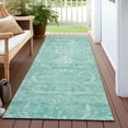 thumbnail image 6 of Addison Rugs Chantille Indoor/Outdoor Transitional Damask Aqua Washable Runner Rug, 2'3" x 7'6", 6 of 6