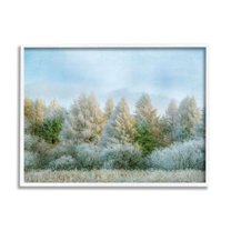 Woodland Grove Forest Trees Landscape Photograph White Framed Art Print Wall Art