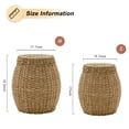 thumbnail image 2 of Casa Pura Furniture Round Wicker Storage Basket with Lid, Handwoven Seagrass Basket for Laundry & Blanket Organization, Multi-Scene Use, 2 of 7