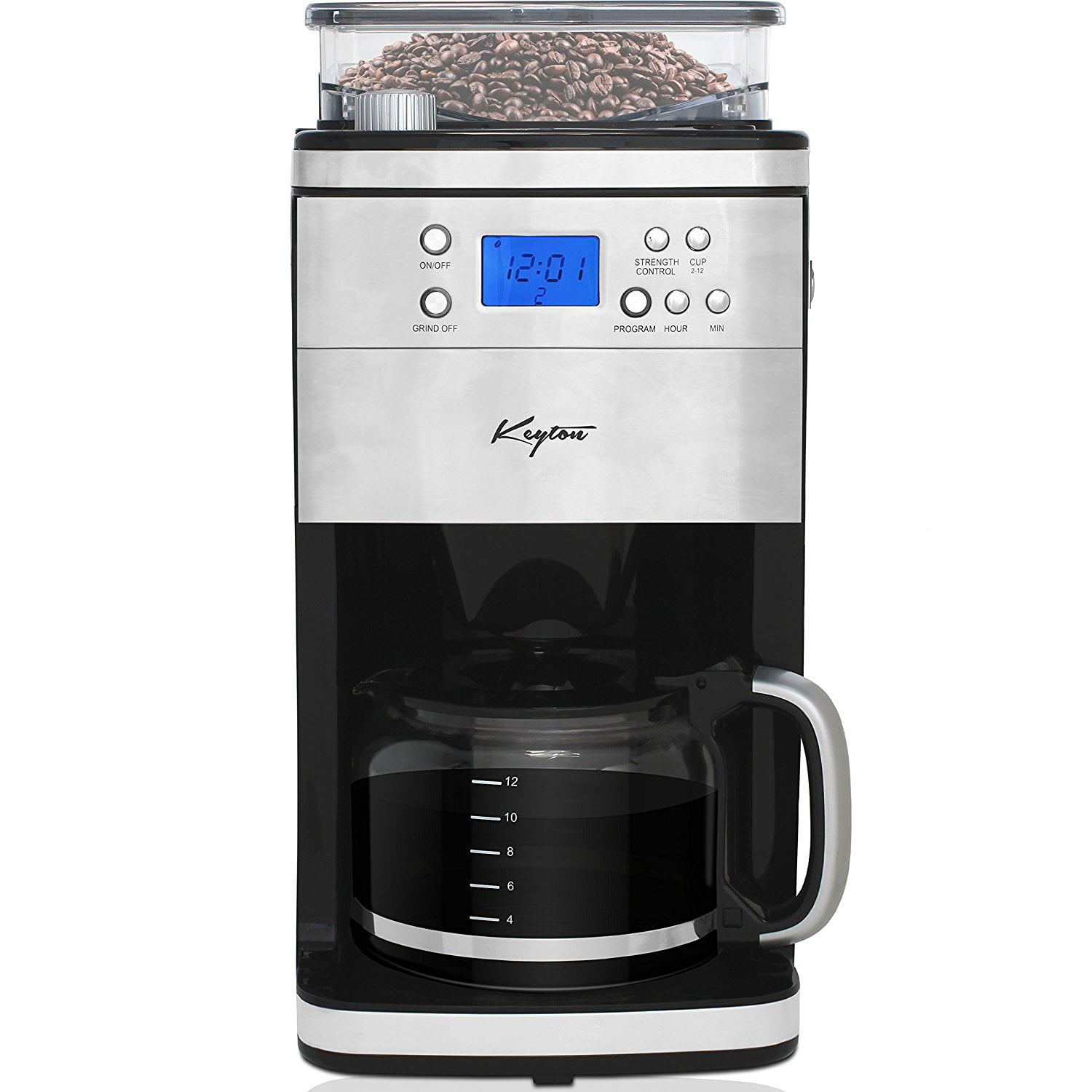 Grind and Brew Automatic Drip Coffee Maker with Multiple