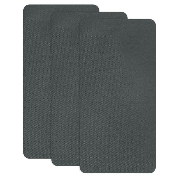 Uxcell 3-Pack Parches de Reparación de Poliéster, 7.9 x 3.9" Parches de Reparación de Tela Autoadhesivos para Sofás, Gris Oscuro