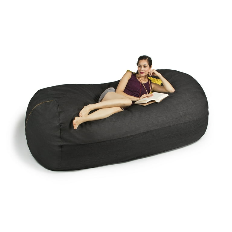 Jaxx 7 ft Giant Bean Bag Sofa, Dark Denim - Walmart.com