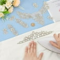 thumbnail image 3 of 1set 8pcs Embroidered Rhinestone Cloth Collar Neckline Trim Clothes Sewing Applique Edge Garment Accessories 30~176x45~245x5~6.5mm, 3 of 9