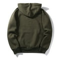 thumbnail image 2 of CAICJ98 Hoodies For Men Full Zip Mens Long Sleeve Casual Multicolor Pullover Drawstring Hoodie Hem Curved Basic Breathable Sweatshirt Army Green,L, 2 of 2