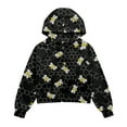 thumbnail image 4 of Xoenoiee Bee Honeycomb Print Girls's Cropped Sweatshirts Fall Sweaters Fashion Hoodies Half Zip Pullover Long Sleeve Shirts Clothes with Pocket, Size 5-6 Years, 4 of 7
