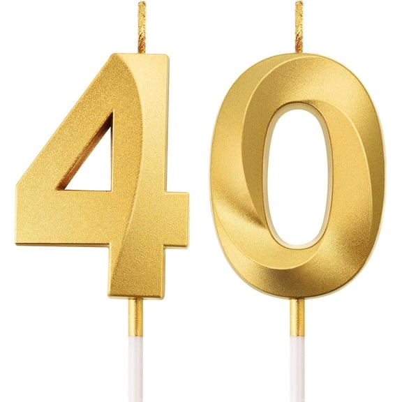 Birthday Candles Numeral Candles Cake Topper Decoration for Birthday Wedding Anniversary Celebration Supplies(,40th)