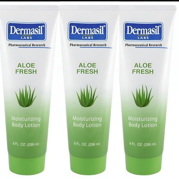 3 Dermasil Aloe Fresh Moisturizing Body Lotion,Paraben Free  8 oz. Tubes Each