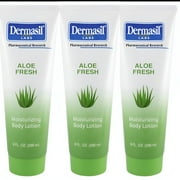 3 Dermasil Aloe Fresh Moisturizing Body Lotion,Paraben Free 8 oz. Tubes Each