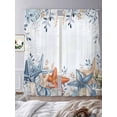 thumbnail image 3 of Eucalyptus Leaves Starfish Sheer Curtains 2 Panels Set Shells Summer Ocean Nautical Sheer Window Curtains Light Filtering Rod Pocket Voile Drapes for Bedroom Living Room 52"X108", 3 of 8