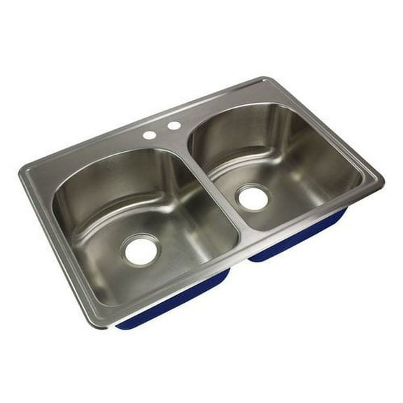 Transolid Meridian 33'' L x 22'' W Double Basin Drop-in Kitchen Sink