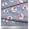thumbnail image 3 of Soimoi Modal Satin Fabric Gift Box,Car & Santa Christmas Print Fabric by Yard 42 Inch Wide, 3 of 3