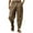 Brown, variant on Einccm Men's Wide Leg Linen Pants, Lightweight Breathable Summer Trousers with Drawstring Waist, Side Pockets and Cuffed Ankles, Relaxed Fit Casual Vacation Outdoor Wear