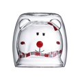 thumbnail image 1 of Taza de café con leche de doble cristal con dibujo animado y boca redonda, 1 unidad, 1 of 6