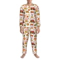 thumbnail image 3 of Lsque Fall Farm Pumpkin Pattern Long Sleeve Pajama Set for Men - Soft 2-Piece Sleepwear and Loungewear Set with Pockets, Comfy Nightwear-Large, 3 of 7