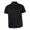 thumbnail image 2 of Ruiboury Chef Jacket Uniform Short Sleeve Hotel Kitchen Chefwear Cook Coat Black 2XL, 2 of 6