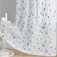 thumbnail image 2 of GYROHOME Blue Leaf Pattern Embroidered Sheer Curtains, Semi Voile Rod Pocket,52x96x2, 2 of 4