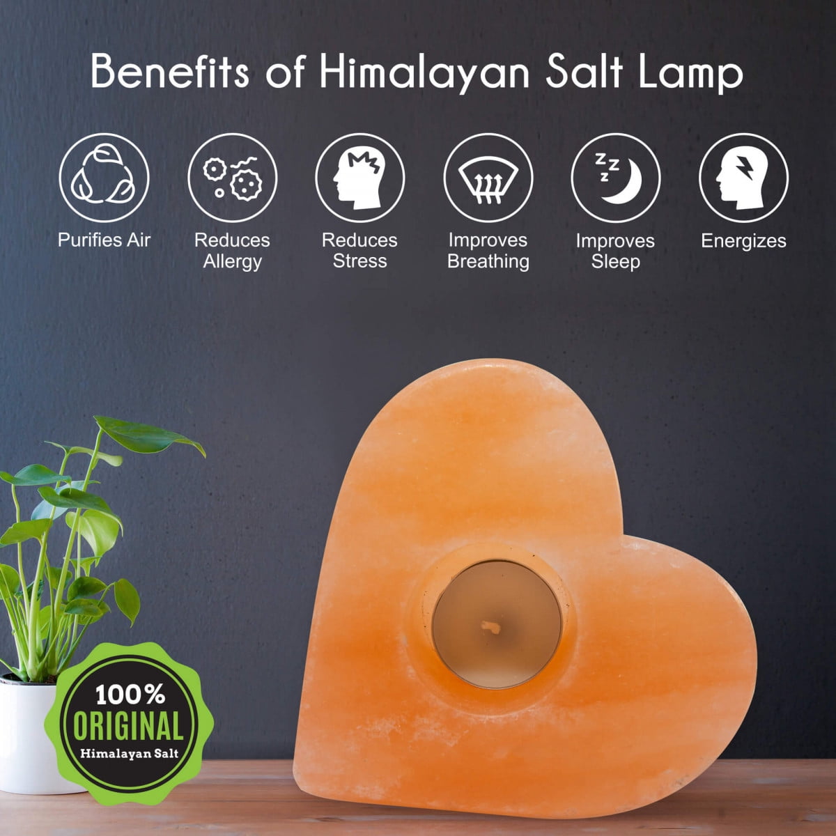 Tealight Holder Himalayan Salt Pure 100% Natural Salt Lamp Positive Therapeutic Calm Relax Home Bedroom Decor Yoga Meditation Gift Ideas