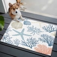 thumbnail image 4 of Coral Coastal Area Rugs 2x3 for Living Room, Summer Beach Starfish Nautical Shell Non Slip Washable Rug Runner, Low Pile Indoor Floor Carpet Mat Bathroom Rugs for Bedroom, Kids Room, 4 of 9