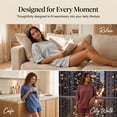 thumbnail image 4 of NEWEVEN Women's 2 Piece Lounge Pajama Set, 3/4 Sleeve Top & Drawstring Shorts(Large, Brick Red), 4 of 7