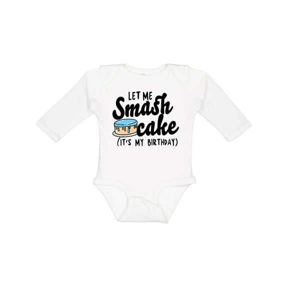 Inktastic Let Me Smash Cake Its My Birthday Boys Long Sleeve Baby Bodysuit