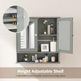 thumbnail image 4 of LDAILY Bathroom Wall Cabinet, Over The Toilet Storage Cabinet with Adjustable Shelf and Vanity Mirrored Doors, Medicine Cabinet Mirror, Bathroom Organizers and Storage for Kitchen, Office (Gray), 4 of 9