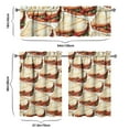 thumbnail image 6 of Kitchen Curtains 36 Inch Short - 3 Panel Set, Rod Pocket Window Curtain with Hamburger Sandwich Print, 100% Polyester for Farmhouse, Cafe, Kitchen, Bedroom, Easy Wash, Foodie Decor, 6 of 6