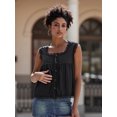 thumbnail image 4 of LMLYSoH Women Tank Top, Sleeveless Tops Square Neck Lace Trim Button Closure Summer Streetwear, 4 of 9