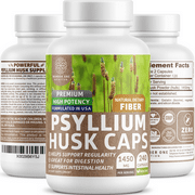 N1N Premium Psyllium Husk Capsules, Powerful Soluble Fiber Supplement, 240 Caps