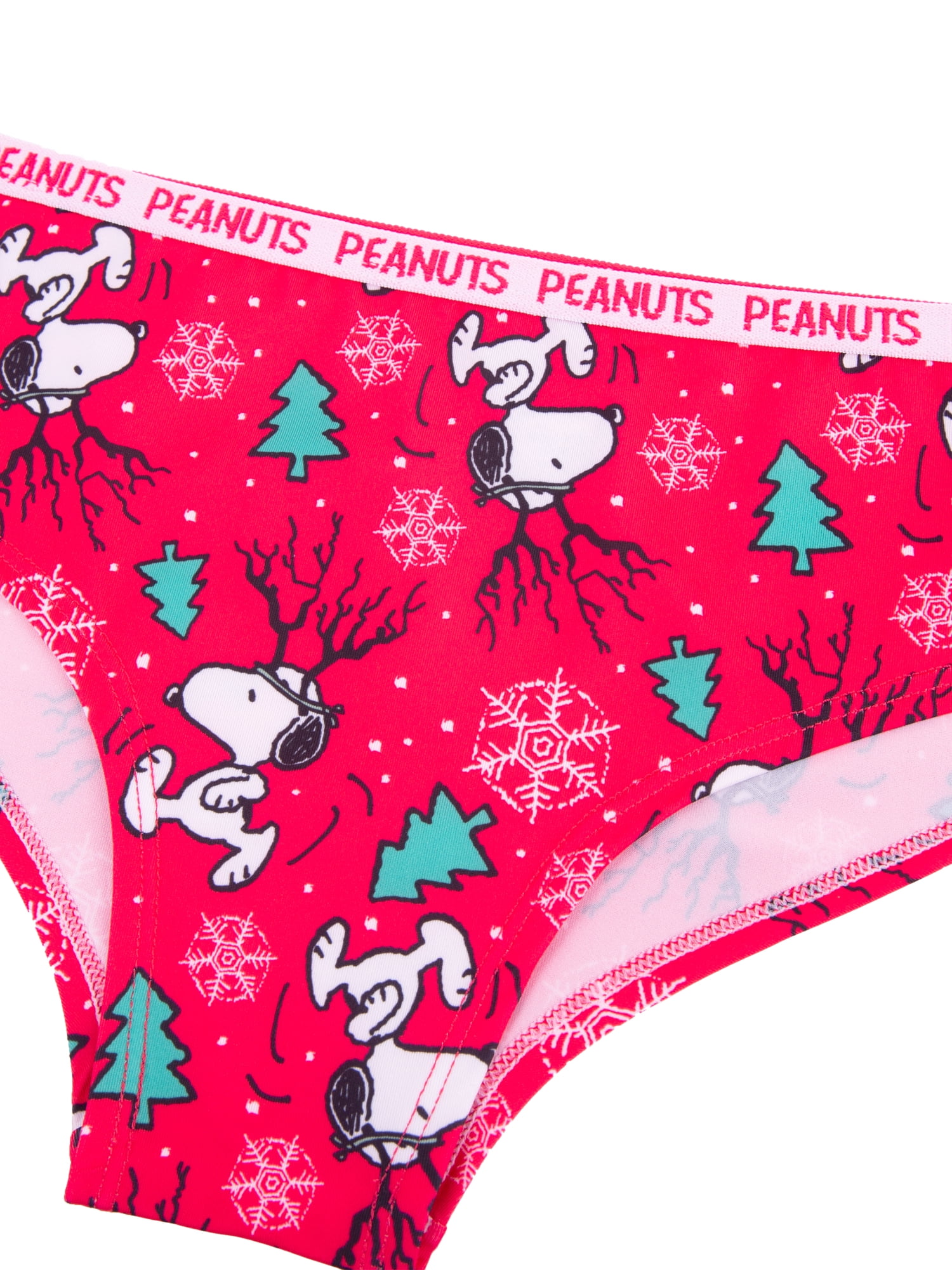 Snoopy Christmas Women's Comfort Stretch Bikini, 3 pack Sizes S to XL