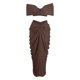 thumbnail image 4 of Conjunto sexy de corpiño sin mangas y falda larga elástica: poliéster, diseño plisado ajustado, conjunto para fiesta nocturna, tallas S-XXXL, 4 of 6