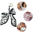 thumbnail image 3 of Unique Bargains 1 Pc Cute Bow Polka Bag Charm Decorative Keychain Black White, 3 of 5