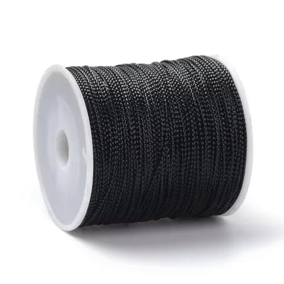 U8MO 100m Jewelry Braided Thread Metallic Luster Cord Metallic Luster String Rope 1mm-Black
