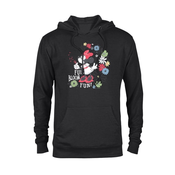 Disney Minnie Mouse Full Bloom Fun! Flowers Botanical Garden - Pullover Hoodie for Adults - Customized-Black