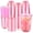 Pink, variant on 100 Set 16oz Plastic Cups with Lids and Straws, Disposable Blue Clear Iced Coffee Cup with Lid, Round Bottom Plastic To Go Cups for Cold Drinks Slushie Smoothie Soda Bar Party Shop Supplies