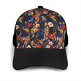 thumbnail image 3 of Naloa Vintage Floral Adult adjustable Print Baseball Hat, Patchwork curved brim baseball capfor Men and Women, One Size, 3 of 5