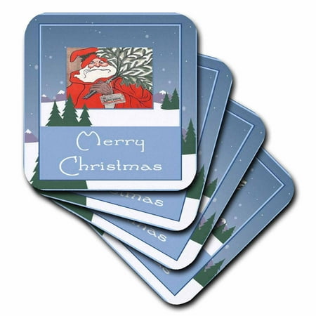 

Merry Christmas - christmas santa claus xmas vintage merry christmas nostalgic holiday set of 8 Coasters - Soft cst-47075-2