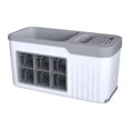 thumbnail image 1 of Soporte para condimentos, suministros para centro de mesa, almacenamiento, gran capacidad, cuchillo multiusos gris blanco 6 rejillas, 1 of 9