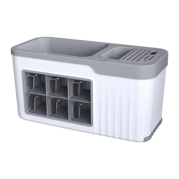 Portacuchillos, accesorios, organizador de especias para gabinetes, condimentos y productos enlatados. gris blanco 6 rejillas