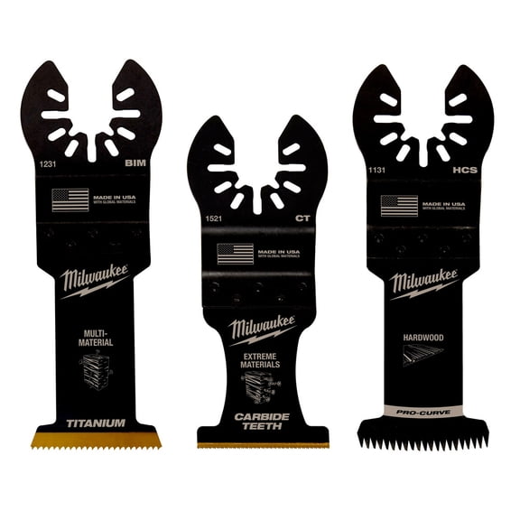 Milwaukee 49-10-9001 OPEN-LOK 3-Piece All Purpose Oscillating Multi-Tool Blade Variety Pack