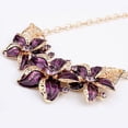 thumbnail image 3 of Ayyufe Fashion Women Rhinestone Flower Statement Pendant Necklace Earrings Set, 3 of 3