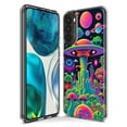 thumbnail image 3 of MUNDAZE LG Aristo 5/Phoenix 5/Risio 4 Shockproof Clear Hybrid Protective Phone Case Neon Psychedelic UFO Alien Planet Cover, 3 of 6