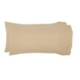 thumbnail image 3 of VHC Brands Burlap Vintage Farmhouse King Pillow Case Set of 2 Tan Distressed Appearance Cotton Solid Color Rectangle Bedroom Decor, 3 of 6