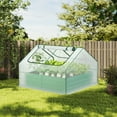 thumbnail image 2 of Aoodor 4x4x3 ft Raised Garden Metal Bed Mini Greenhouse Kit with 2 Roll-up Zipper Doors, 2 of 8