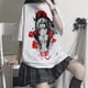 thumbnail image 3 of Anime japonés Naruto Sasuke suelto de gran tamaño Top oscuro O-cuello Casual camisetapangjing, 3 of 4