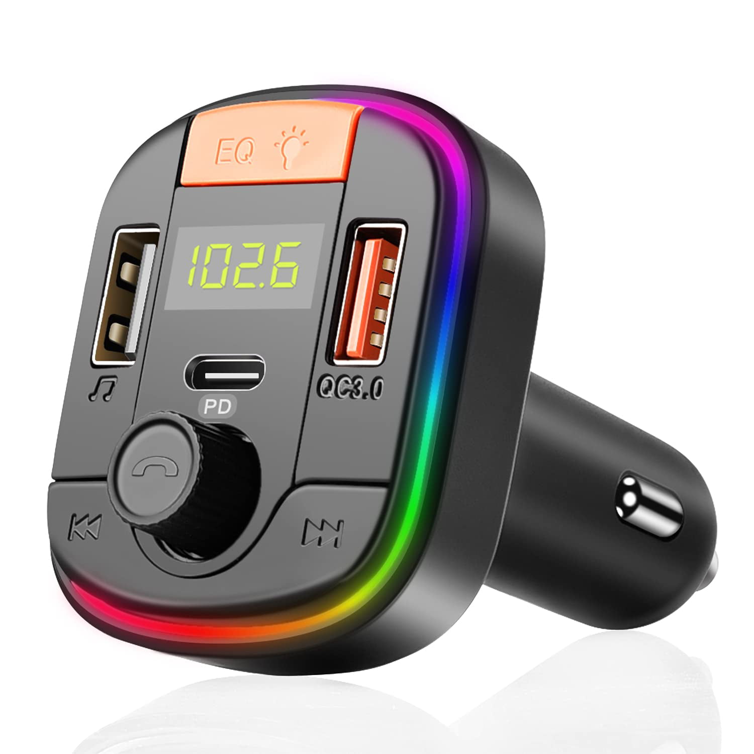 UNBREAKcable Bluetooth FM Transmitter Car Charger With QC3 & Type