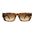 thumbnail image 2 of Womens Rectangle Mod Thick Arm Plastic Minimal Sunglasses Yellow Tortoise Brown, 2 of 5