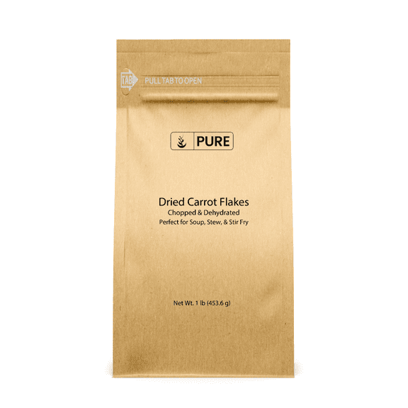 Pure Original Ingredients Dried Carrot Flakes 1 lb Soups & Stews, Diced & Ready To Use.