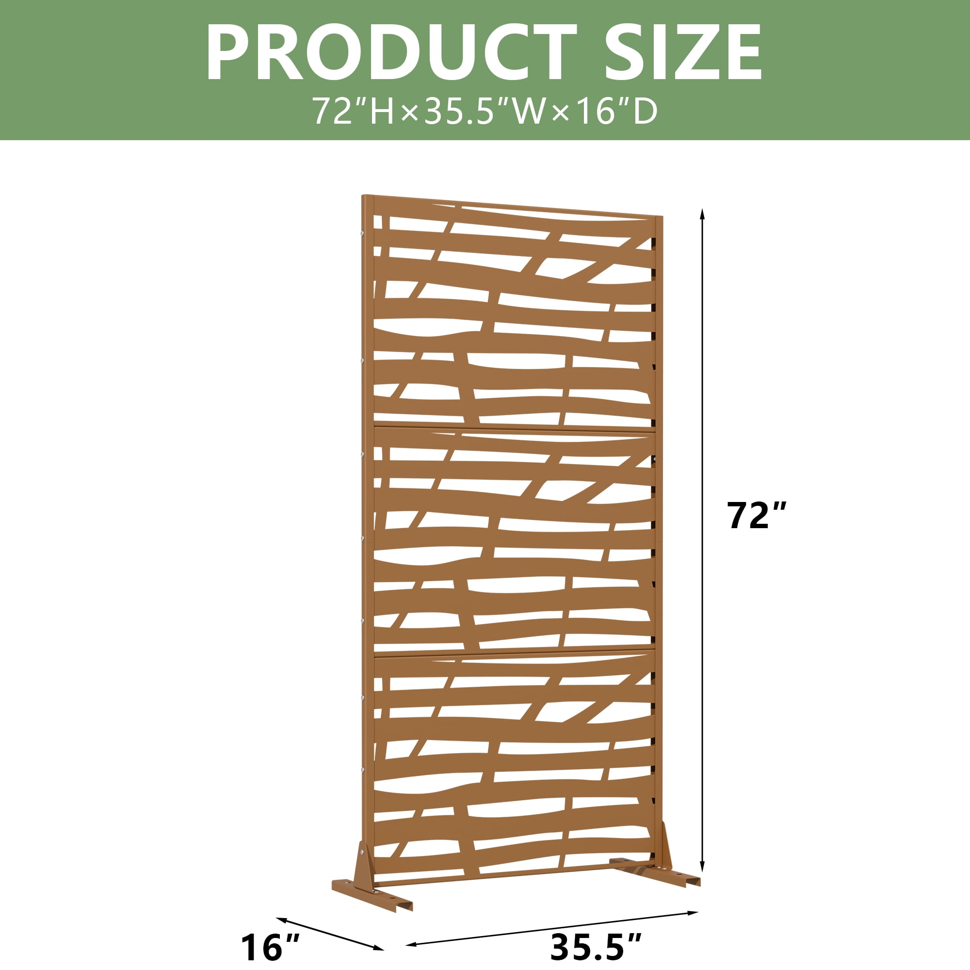 Privacy Metal Screen Fence Panel Horizontal Stripe Pattern