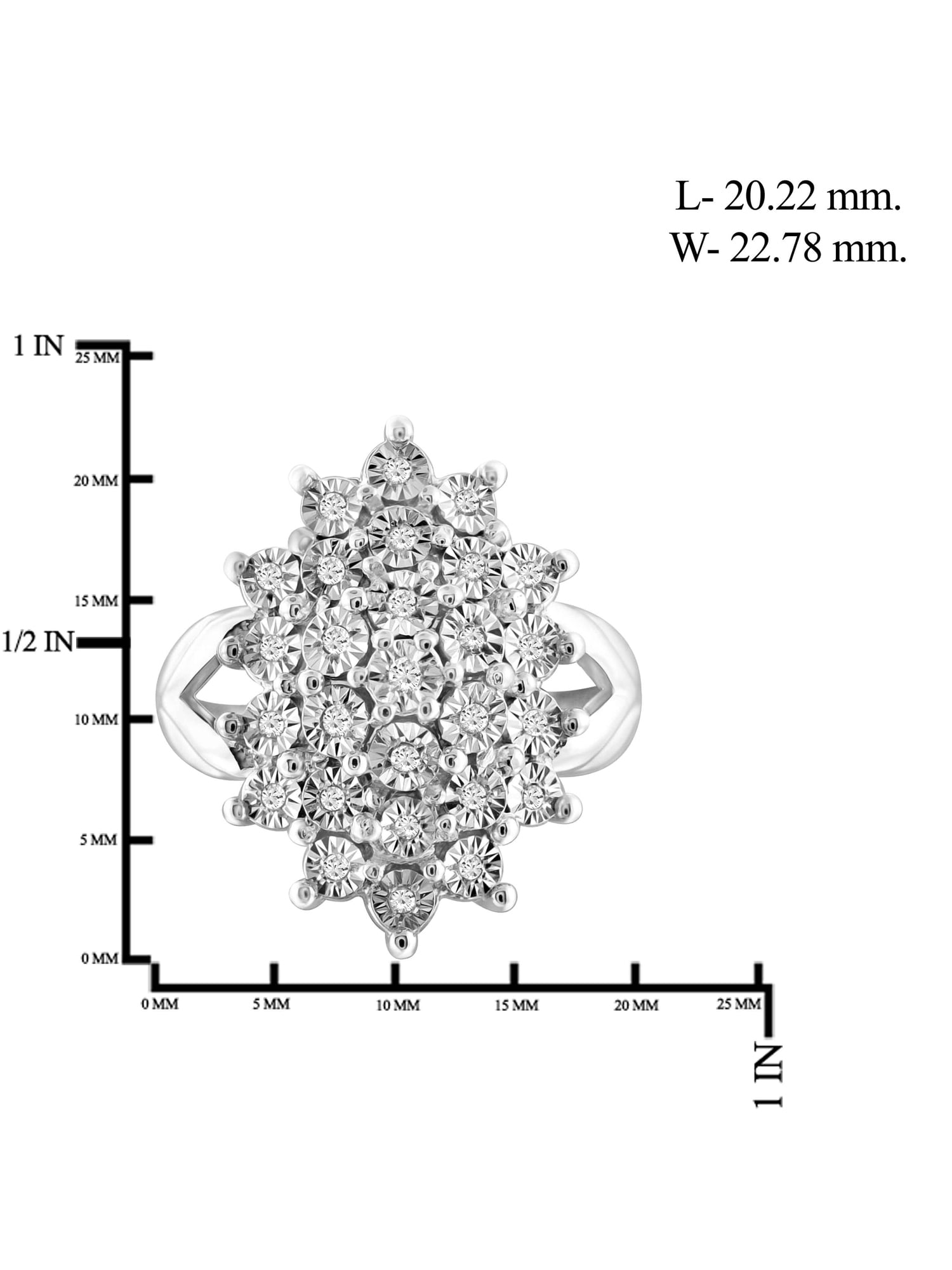 JewelersClub Sterling Silver 1/7 Carat White diamond Cluster Ring for Women | Diamonds for Everyday Womens Wear