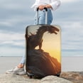 thumbnail image 3 of Lsque Seaside Sunset Cool Dragon Printed Luggage Cover, Travel Luggage Protector,Scratch and Dirt Resistant, Fits 18-32 Inch Luggage - Small, 3 of 9